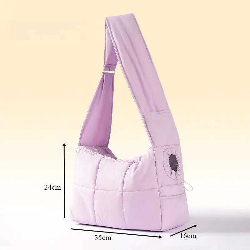 Sporty Crossbody Pet Sling Carrier in Breathable Mesh Fabric for Small Dogs & Cats, Lightweight with Hook and Loop Closure for Park Walks