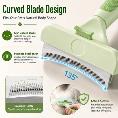 Professional Pet Deshedding Tool for Dogs & Cats, Gentle Undercoat Rake, Fast Shedding Reduction, Dematting Comb for Long Hair Pets, Cat & Dog Grooming Fur Removal Brush