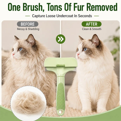 Professional Pet Deshedding Tool for Dogs & Cats, Gentle Undercoat Rake, Fast Shedding Reduction, Dematting Comb for Long Hair Pets, Cat & Dog Grooming Fur Removal Brush