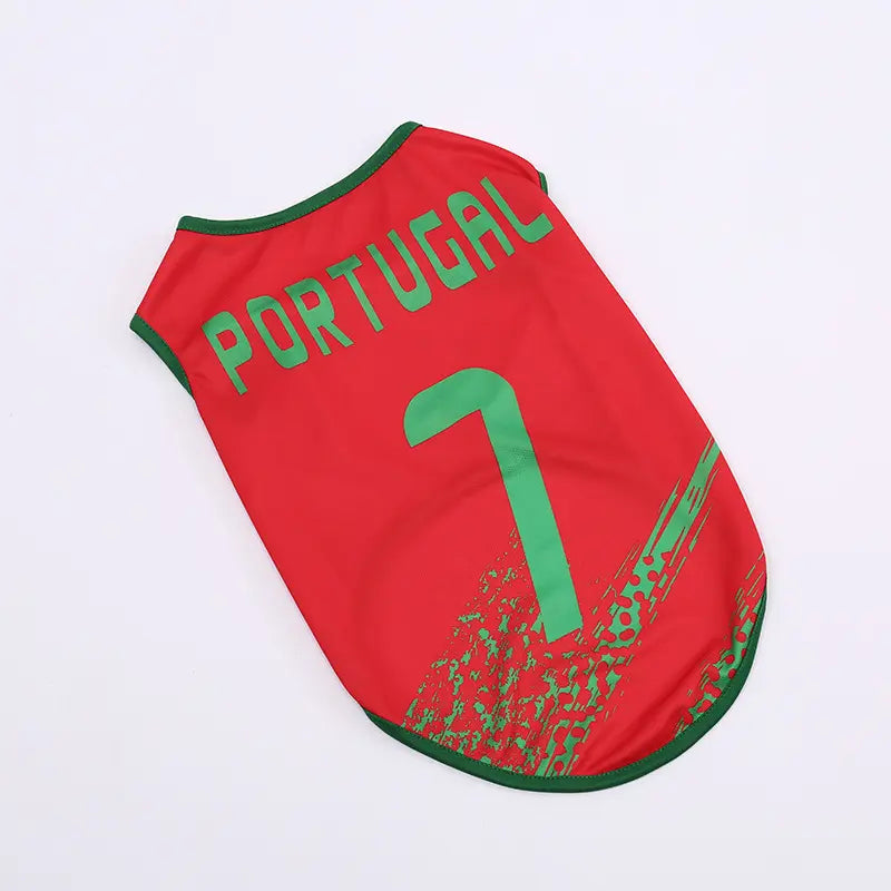 Pet Soccer Jersey Vest for Dogs & Cats, Lightweight Breathable Summer Pet Shirt, Team-Inspired Sleeveless Dog Clothes for Small Medium Pets