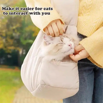 Sporty Crossbody Pet Sling Carrier in Breathable Mesh Fabric for Small Dogs & Cats, Lightweight with Hook and Loop Closure for Park Walks