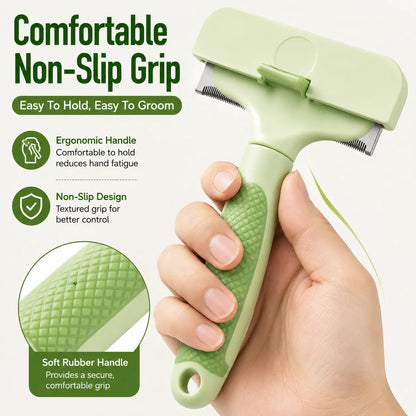 Professional Pet Deshedding Tool for Dogs & Cats, Gentle Undercoat Rake, Fast Shedding Reduction, Dematting Comb for Long Hair Pets, Cat & Dog Grooming Fur Removal Brush
