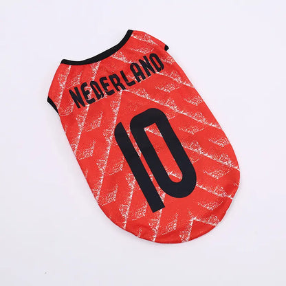 Pet Soccer Jersey Vest for Dogs & Cats, Lightweight Breathable Summer Pet Shirt, Team-Inspired Sleeveless Dog Clothes for Small Medium Pets