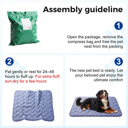 Dog Cooling Pad - Petfeet Thin & Thick Options, Q-MAX>0.4, Washable, No Gel/No Electric, Non-Slip, Nylon, Geometric & Classic Designs, Outdoor/Tile Use, Summer Crate Bed for Large Dogs Gear