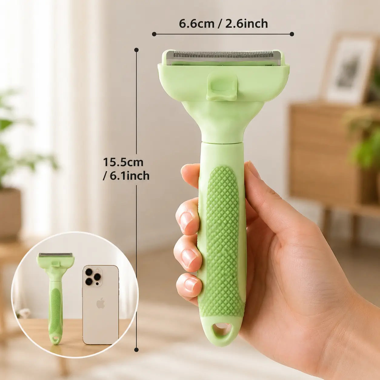 Professional Pet Deshedding Tool for Dogs & Cats, Gentle Undercoat Rake, Fast Shedding Reduction, Dematting Comb for Long Hair Pets, Cat & Dog Grooming Fur Removal Brush