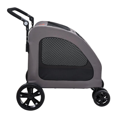 【Dealsforyoudays】Pet Stroller 4-Wheels Dog Stroller Carrier 160Lbs Weight Capacity Portable