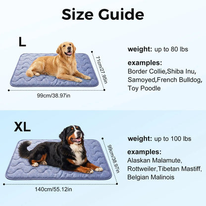 Dog Cooling Pad - Petfeet Thin & Thick Options, Q-MAX>0.4, Washable, No Gel/No Electric, Non-Slip, Nylon, Geometric & Classic Designs, Outdoor/Tile Use, Summer Crate Bed for Large Dogs Gear